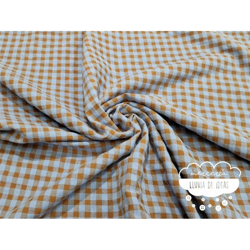 Seersucker vichy bicolor tonos tierra