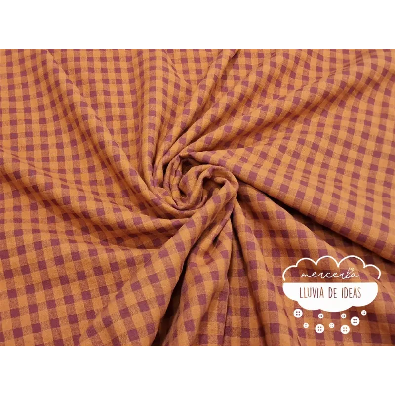 Seersucker vichy bicolor tonos tierra