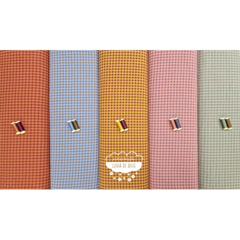 Seersucker vichy bicolor tonos tierra