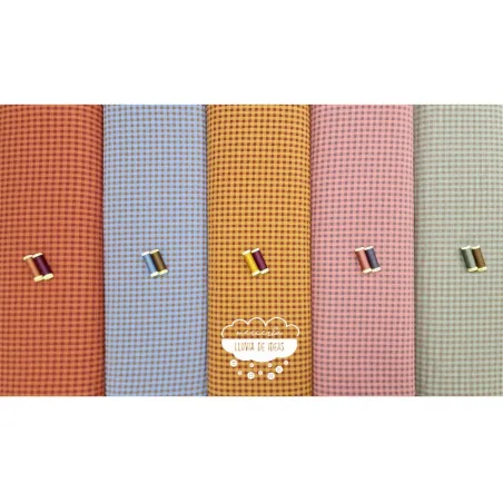 Seersucker vichy bicolor tonos tierra