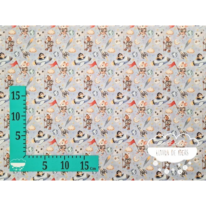 Algodón infantil Animales astronautas