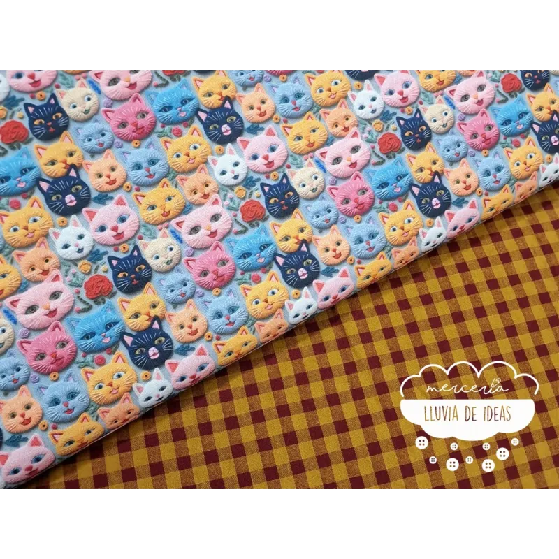 Algodón 3D Gatos
