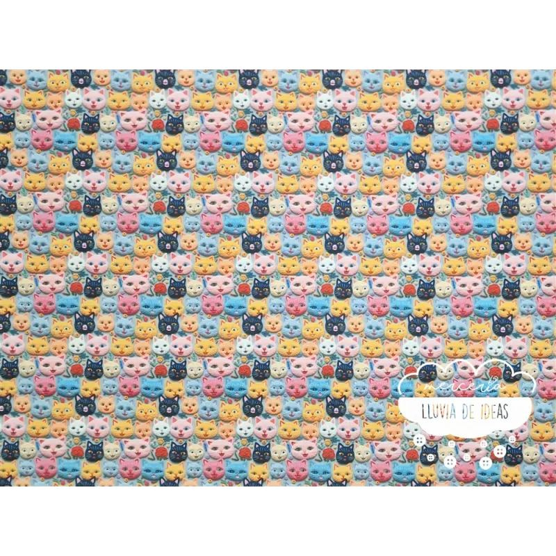Algodón 3D Gatos