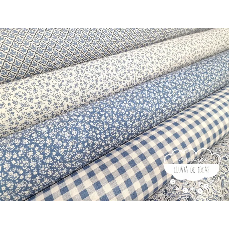 Algodón coordinado Terracota Azul