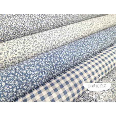 Algodón coordinado Terracota Azul