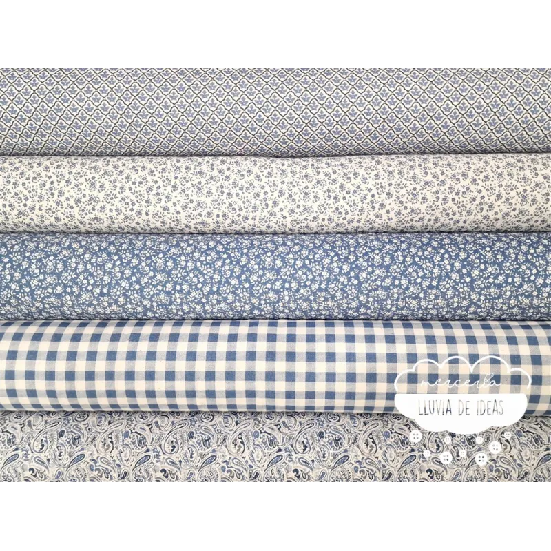 Algodón coordinado Terracota Azul