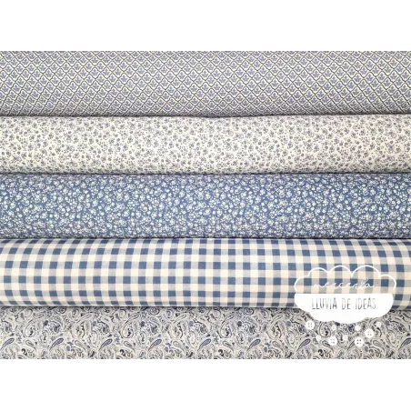 Algodón coordinado Terracota Azul