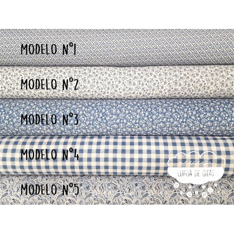 Algodón coordinado Terracota Azul 