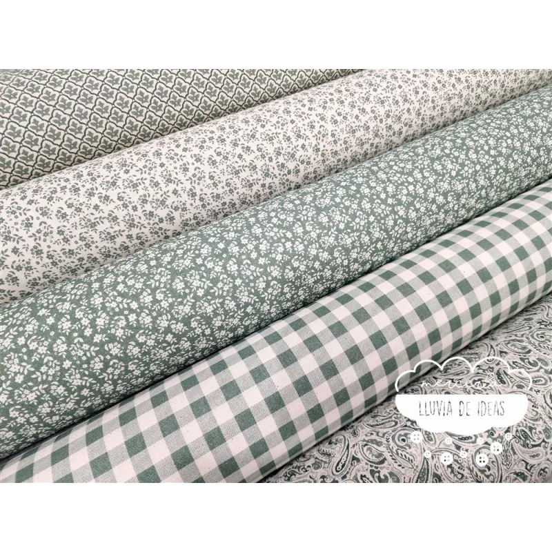 Algodón coordinado Terracota Verde