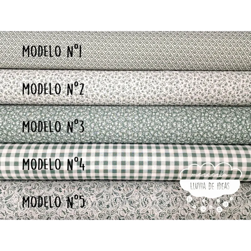 Algodón coordinado Terracota Verde