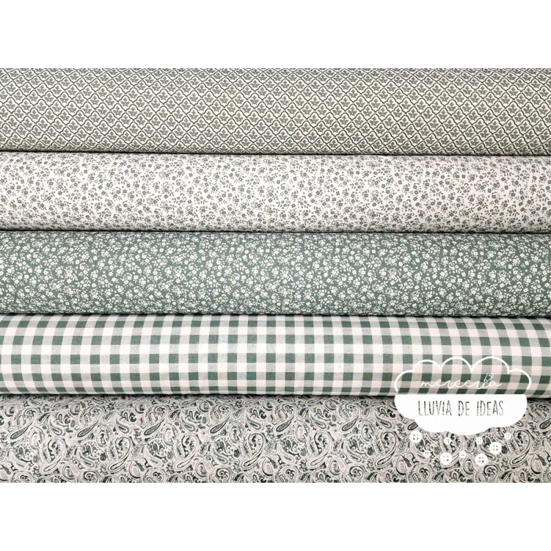 Algodón coordinado Terracota Verde