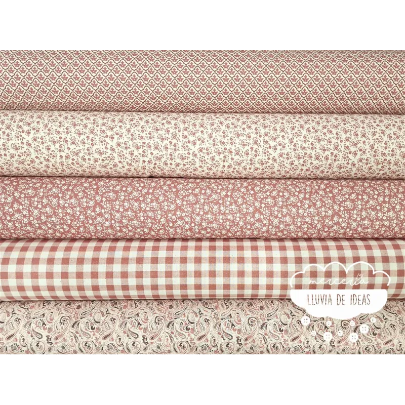 Algodón coordinado Terracota Rosa 