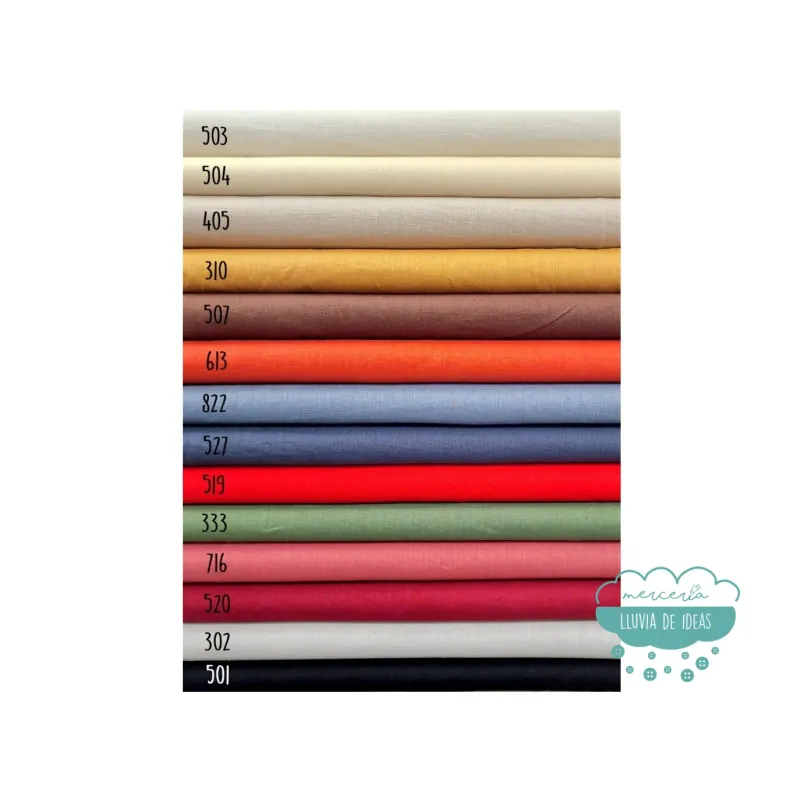 Lino 100% colores lisos