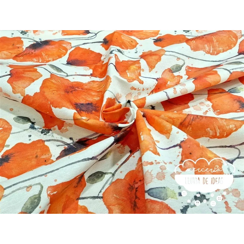 Mantelería antimanchas Amapolas