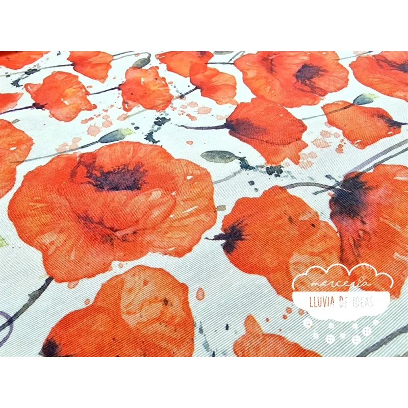 Mantelería antimanchas Amapolas