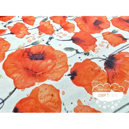 Mantelería antimanchas Amapolas