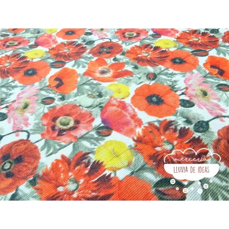 Mantelería antimanchas Jardín rojo