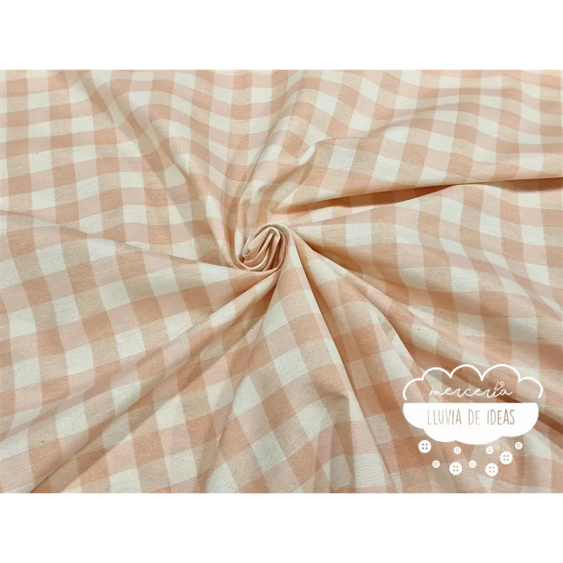Mantelería antimanchas Vichy cuadros rosa