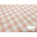 Mantelería antimanchas Vichy cuadros rosa
