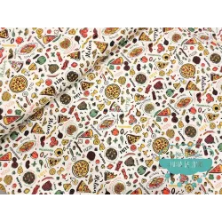 Algodón estampado Pizza