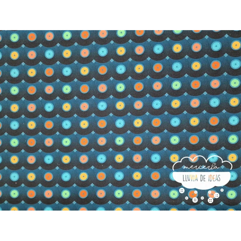 Algodón estampado Música Retro