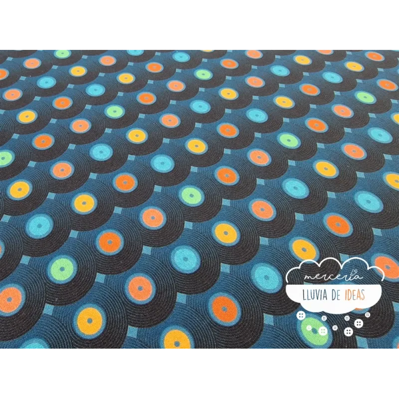 Algodón estampado Música Retro