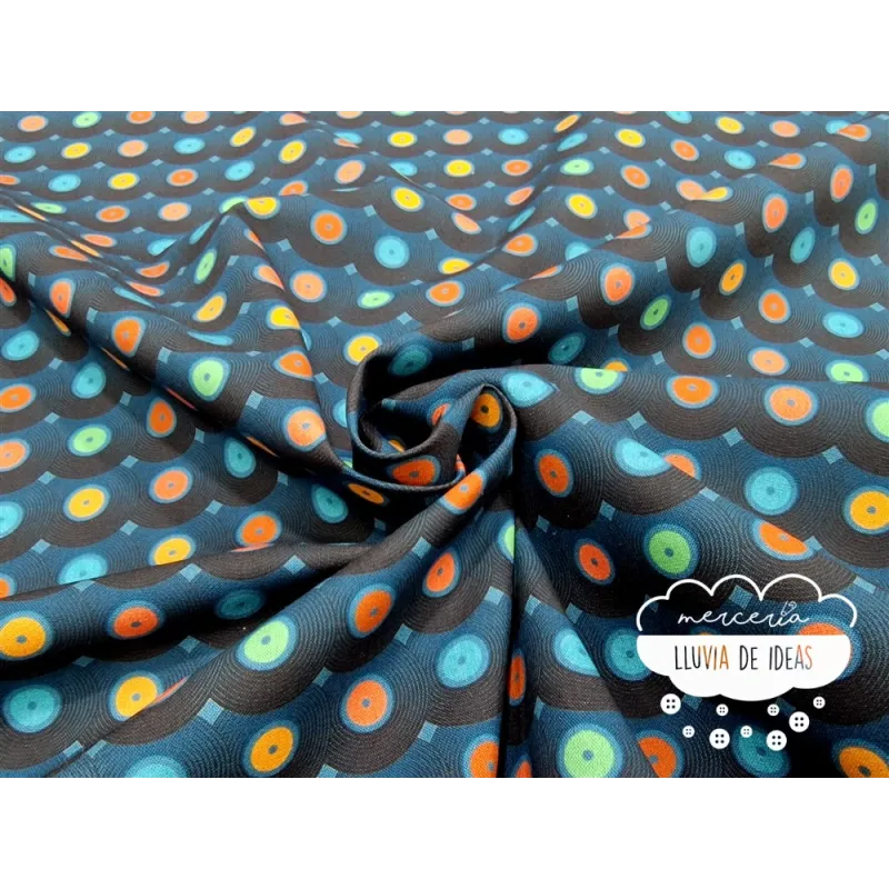 Algodón estampado Música Retro