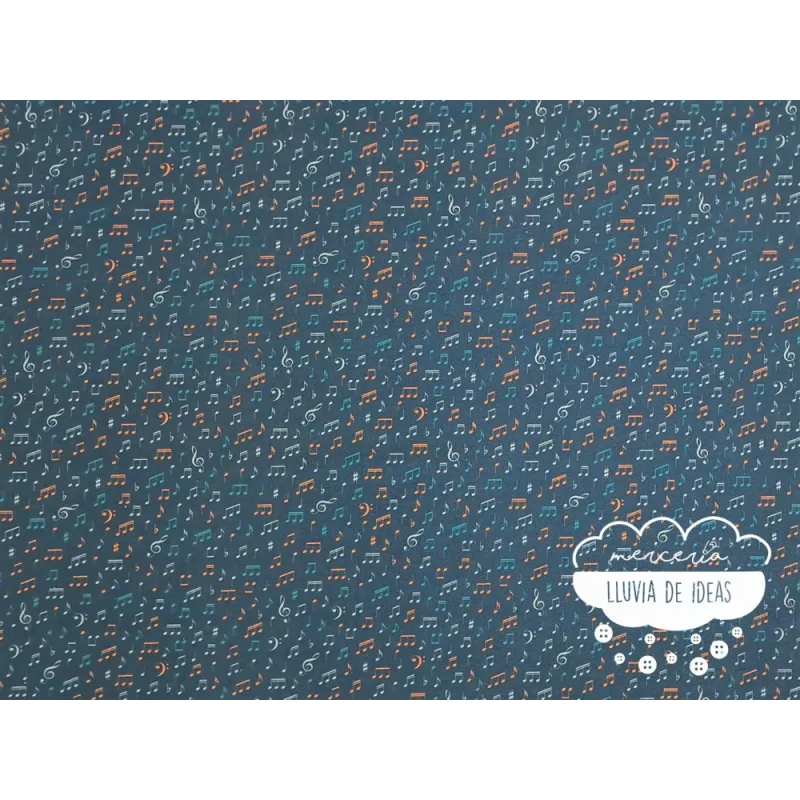 Algodón estampado Música Retro