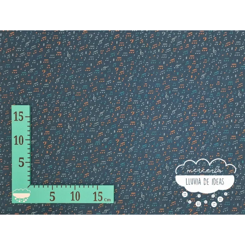 Algodón estampado Música Retro