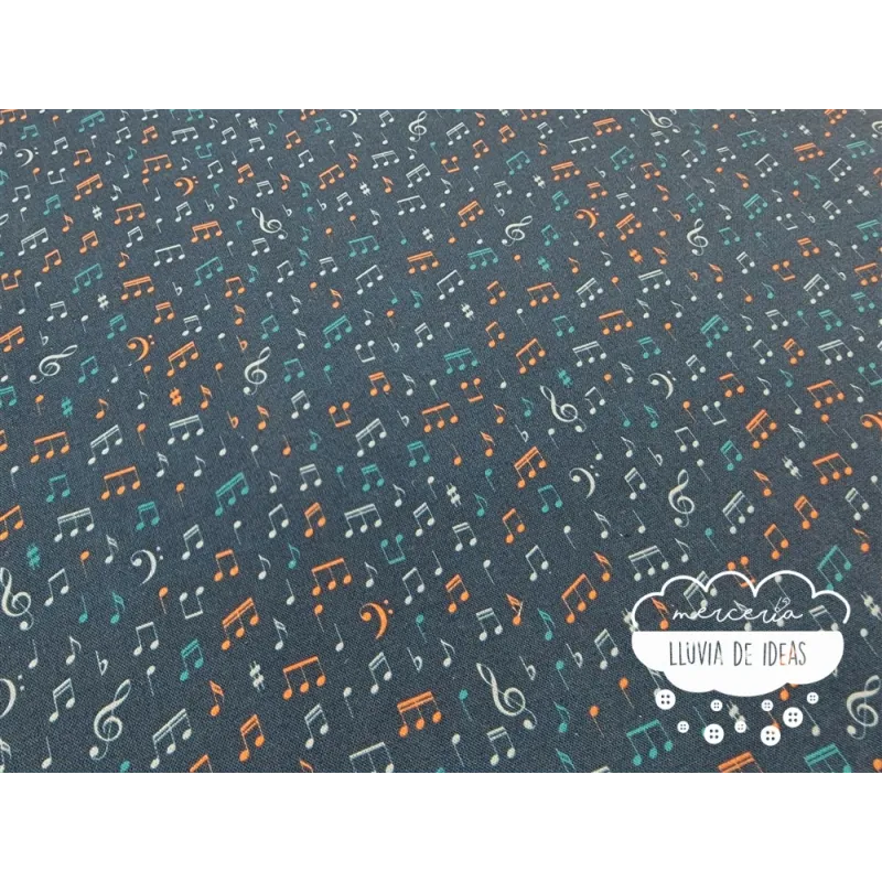 Algodón estampado Música Retro