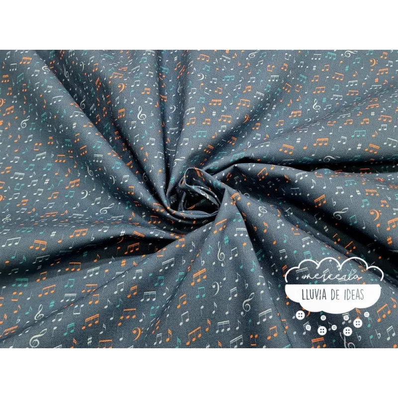 Algodón estampado Música Retro