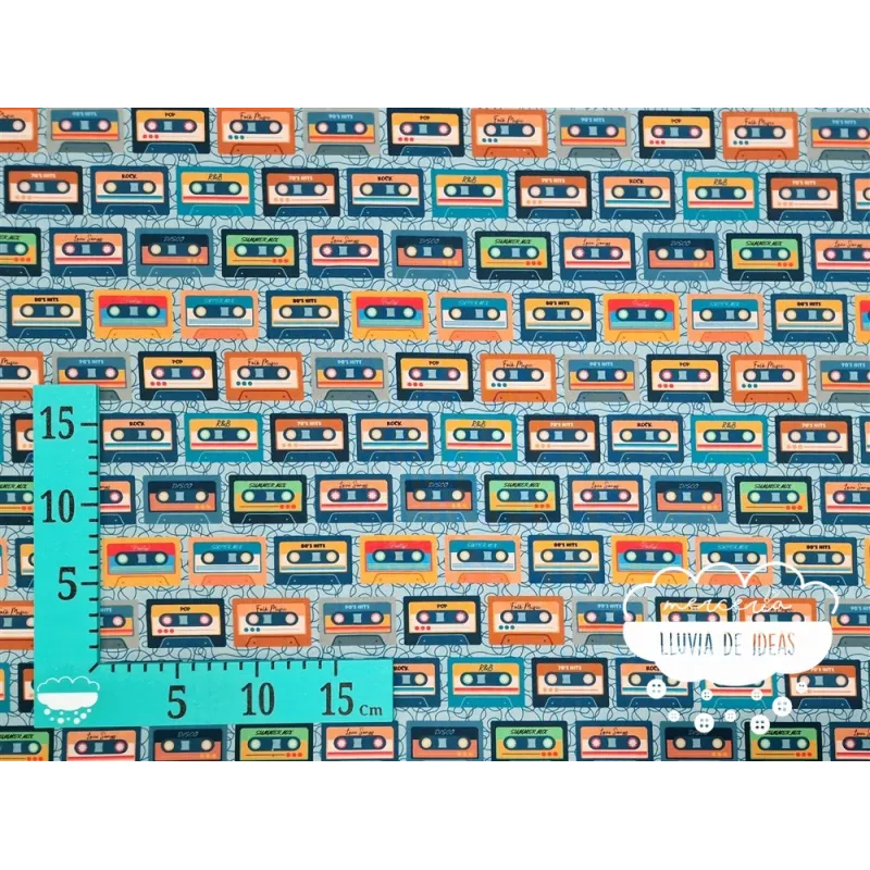 Algodón estampado Música Retro