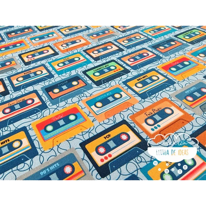 Algodón estampado Música Retro