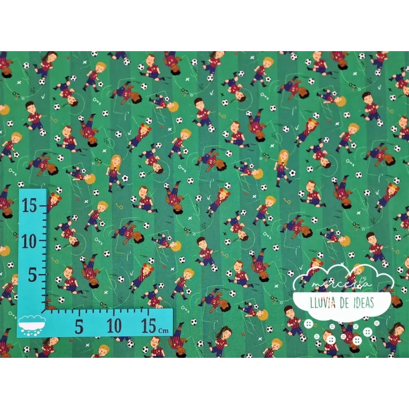 Algodón estampado Fútbol Barcelona