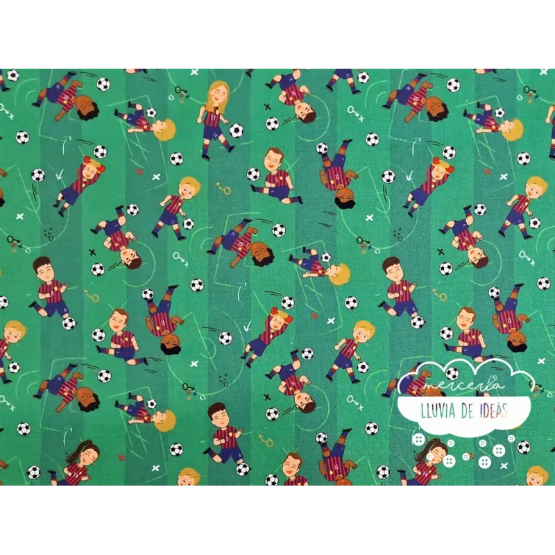 Algodón estampado Fútbol Barcelona