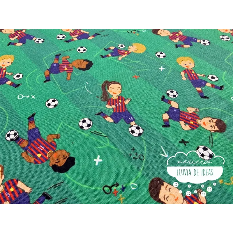 Algodón estampado Fútbol Barcelona