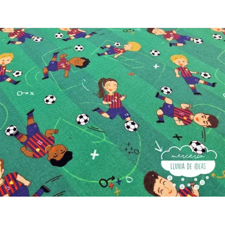 Algodón estampado Fútbol Barcelona