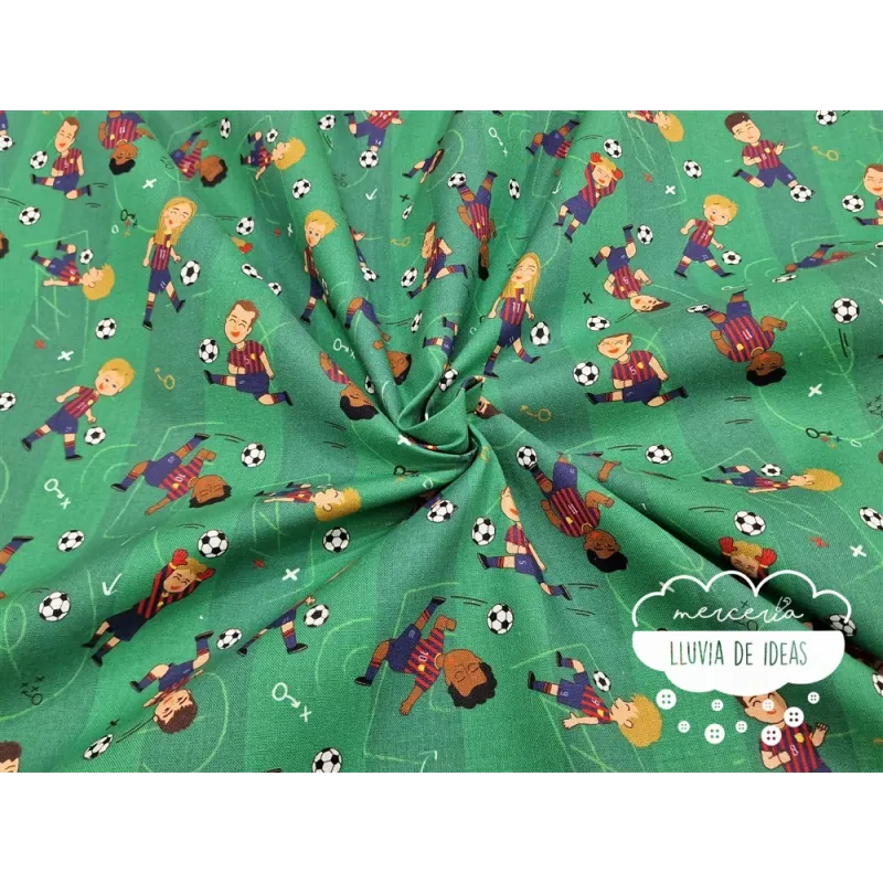 Algodón estampado Fútbol Barcelona