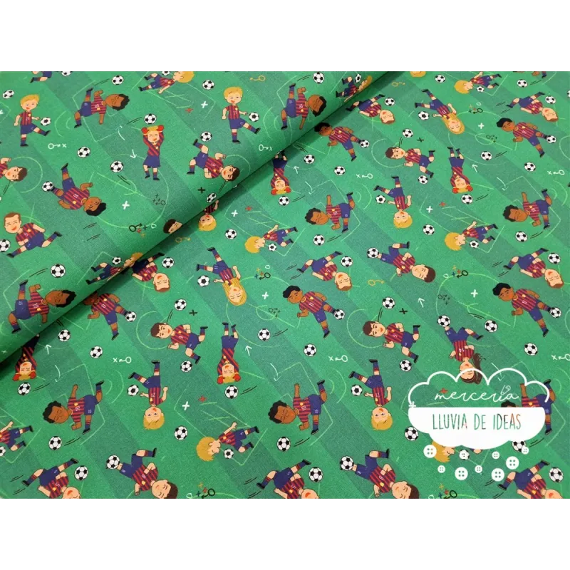 Algodón estampado Fútbol Barcelona