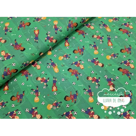 Algodón estampado Fútbol Barcelona