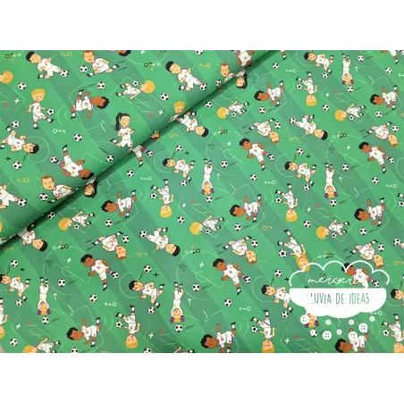 Algodón estampado Fútbol Madrid 🌧️Lluvia de Ideas🌧️