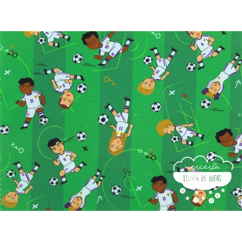 Algodón estampado Fútbol Madrid 
