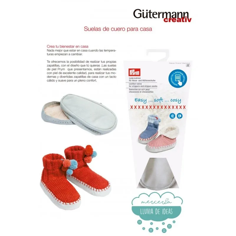 Suela de piel para zapatillas de hogar - Prym Mercería Lluvia de Ideas