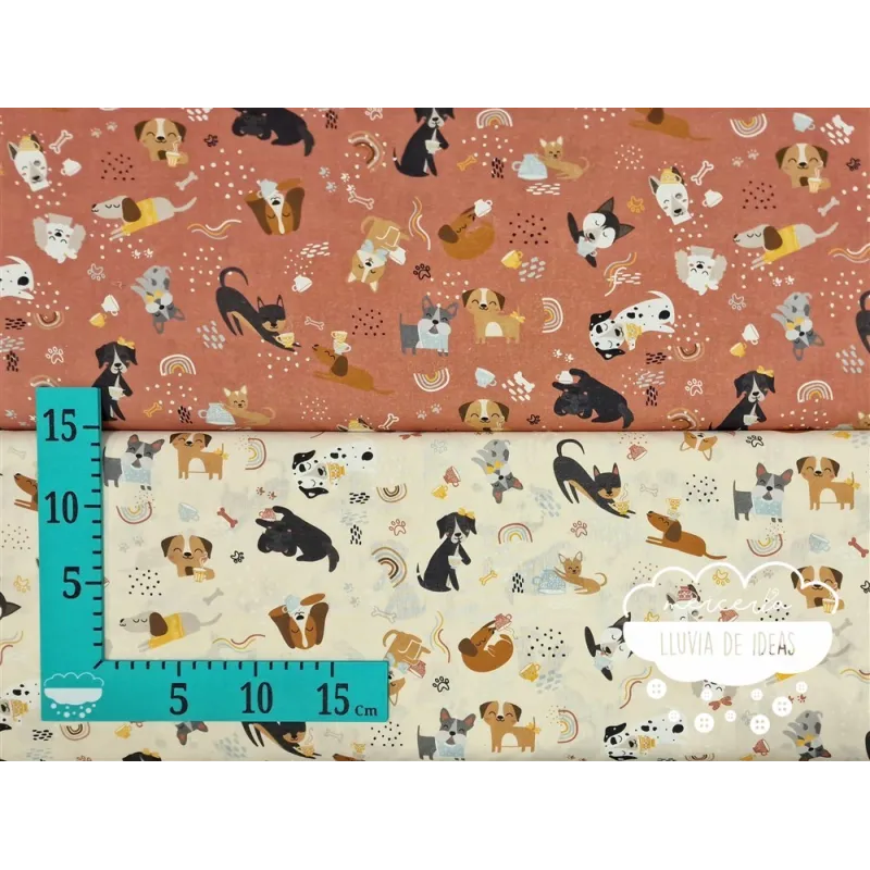 Algodón infantil Perros Coffee