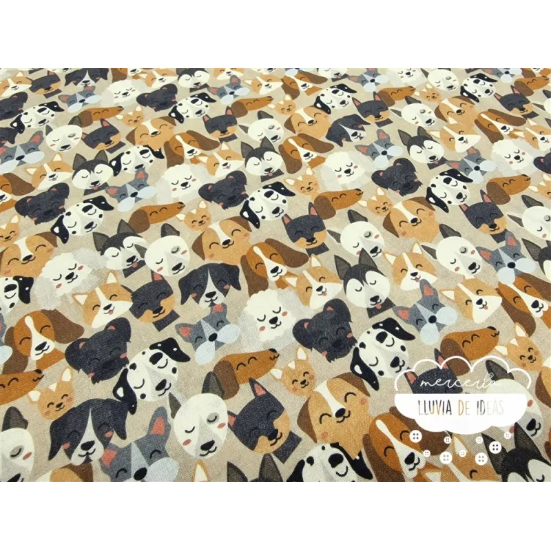 Algodón infantil Perros Happy