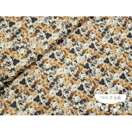 Algodón infantil Perros Happy