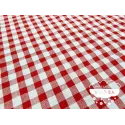Seersucker vichy cuadros rojo y blanco