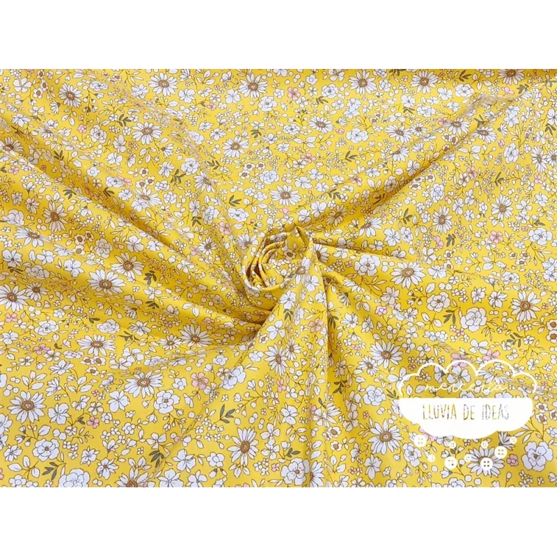 Algodón Flores Jardín Margaritas