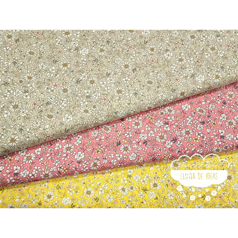 Algodón Flores Jardín Margaritas