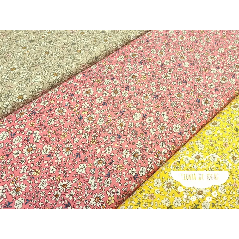 Algodón Flores Jardín Margaritas